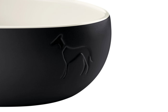 Comedero para Perro Hunter Negro Cerámica Silicona 550 ml Moderno