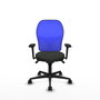 PIQUERAS Y CRESPO Silla de oficina Jorquera con mecanismo Sincro, Negro y Azul