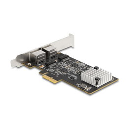 DeLOCK PCI Express x2 Netzwerkkarte Tarjeta de Red LAN 5 Gigabit 2 x RJ45 RTL8126 para PC/Servidor Interna