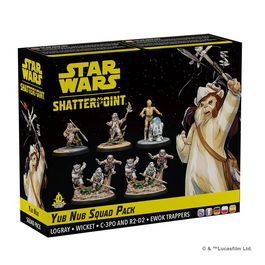 Atomic Mass Games Juego de Mesa Star Wars: Shatterpoint - Pack Escuadrón Yub Nub (SWP39) - Expansión con Miniaturas de Ewoks, C-3PO, R2-D2