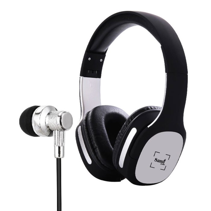 SAMI Sami Duo Pack Casco y Auriculares con Micrófono Acolchados