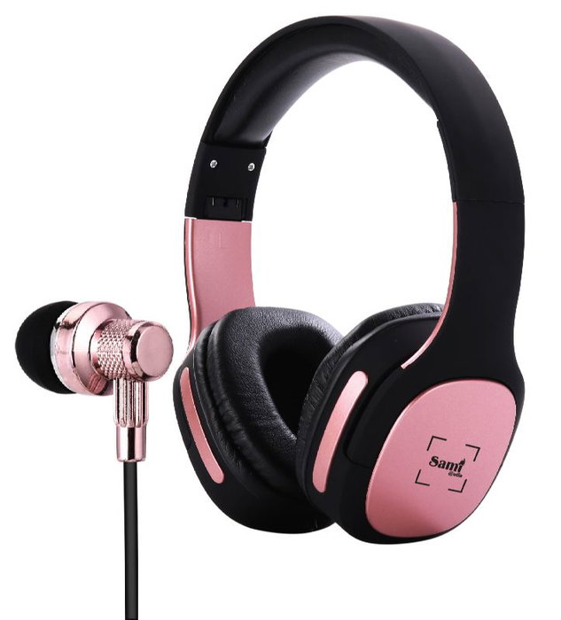 SAMI Sami Duo Pack Casco y Auriculares con Micrófono Acolchados