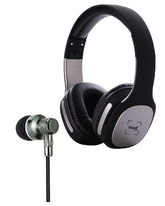 SAMI Sami Duo Pack Casco y Auriculares con Micrófono Acolchados