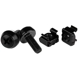 Startech Paquete de 100 Tornillos y Tuercas Enjauladas M6 x 12 mm Negro