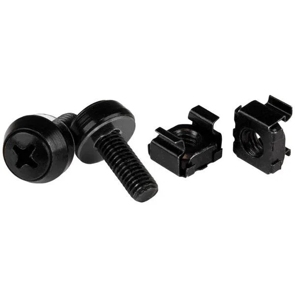 Startech Paquete de 100 Tornillos y Tuercas Enjauladas M6 x 12 mm Negro Startech Paquete de 100 Tornillos y Tuercas Enjauladas M6 x 12 mm Negro