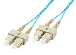 MicroConnect Cable Fibra Óptica SC-SC Multimodo OM3 (Azul Aqua) Dúplex 1m