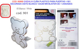 GISDALIA FINSTOCK Cuña de plástico para puerta Osito 124x99 mm