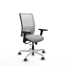 PIQUERAS Y CRESPO Silla de oficina Zulema con mecanismo Sincro/Traslack, Gris claro y Blanco