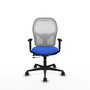 PIQUERAS Y CRESPO Silla de oficina Jorquera con mecanismo Sincro/Traslack, Azul y Blanco