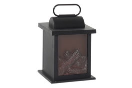 DKD Home Decor Chimenea LED Negro 12x12x18 cm