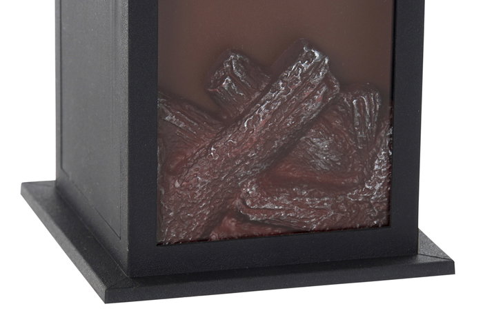DKD Home Decor Chimenea LED Negro 12x12x18 cm