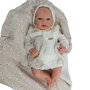 Muñecas Arias - Muñeca Reborn Camila 45cm, beige con manta y doudou, juguete de colección para edades 3 a 99 años