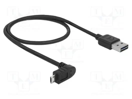 DeLOCK Cable USB 2.0 Tipo-A a Micro-B Angular 0,5 m Negro