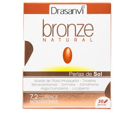DRASANVI Bronze Natural - 30 Perlas - Suplemento Solar con Aceite de Rosa Mosqueta, Licopeno, Betacarotenos, Luteína y Vitaminas A, E, C, B2