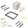 Emuca Kit de bandeja auxiliar, cesto y bastidor regulable Quartz para armarios, guías de cierre suave y extracción total, Módulo 60cm, Acabado Titanio