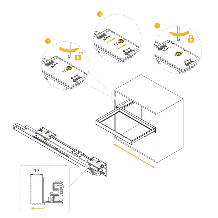 Emuca Kit de bandeja auxiliar, cesto y bastidor regulable Quartz para armarios, guías de cierre suave y extracción total, Módulo 60cm, Acabado Titanio