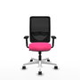 PIQUERAS Y CRESPO Silla de oficina Zulema con mecanismo Sincro, Rosa y Negro