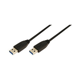 LogiLink Cable USB 3.0 USB-A/M a USB-A/M, 1 m, negro