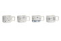 DKD Home Decor Set de 4 Cafe Atlantico Azul Blanco 11 x 27 x 11 cm Dolomite