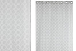 DKD Home Decor Cortina de Poliéster 140x260 con 8 Anillas Gris Claro