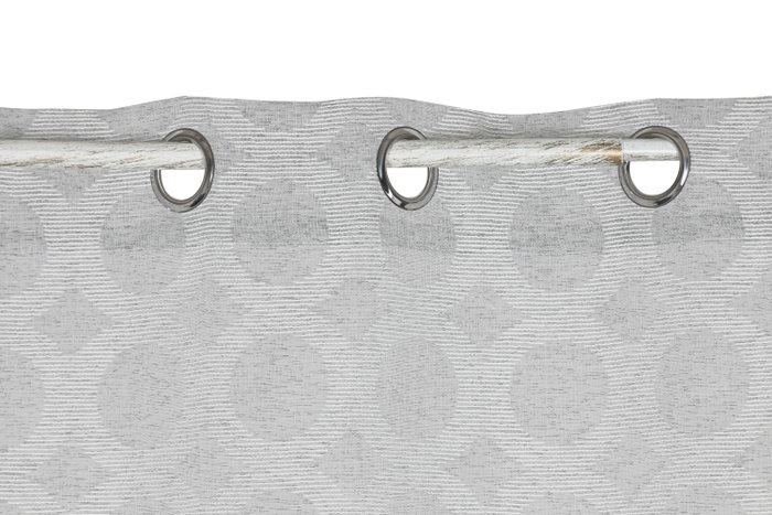 DKD Home Decor Cortina de Poliéster 140x260 con 8 Anillas Gris Claro