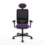 PIQUERAS Y CRESPO Silla de oficina Zulema con mecanismo Sincro, Morado y Negro