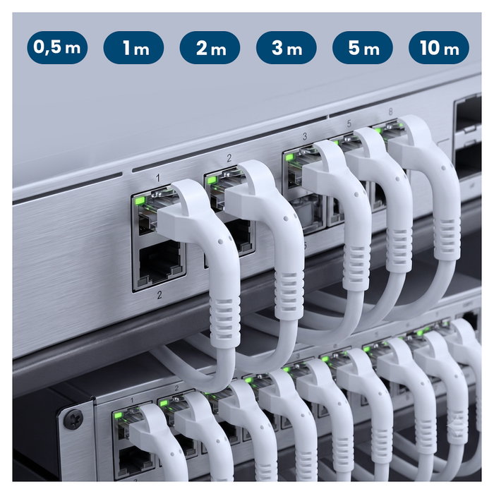 Extralink Patchcord LAN Cat.6A U/FTP 1m Blanco