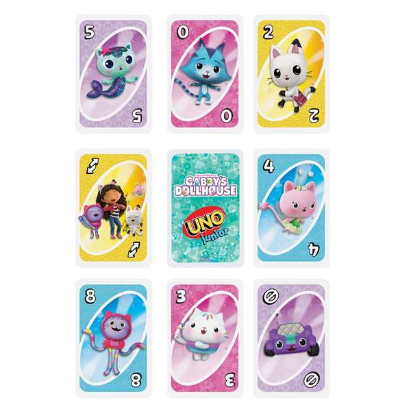 Mattel UNO Junior Gabby Dollhouse Juego de Cartas para Niños a Partir de 3 Años