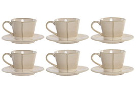 DKD Home Decor Cafe Urban Beige 17 x 35 x 20 cm Set de 6