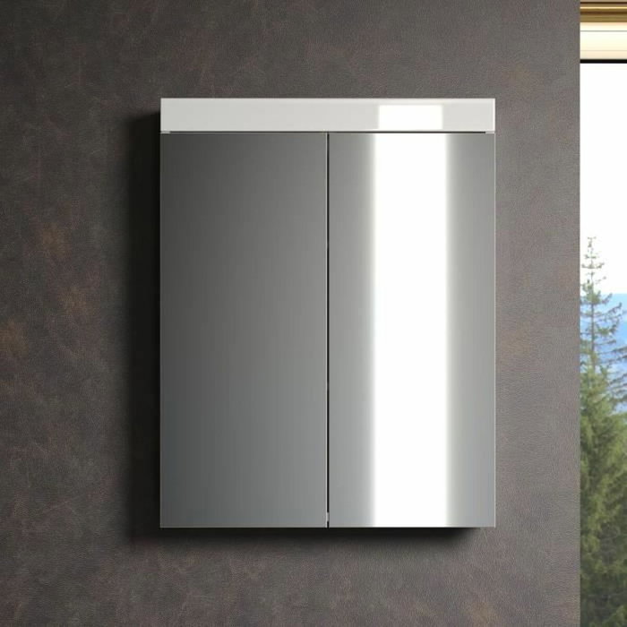 Trendteam Mueble de baño AMANDA con 2 puertas y espejo - Blanco