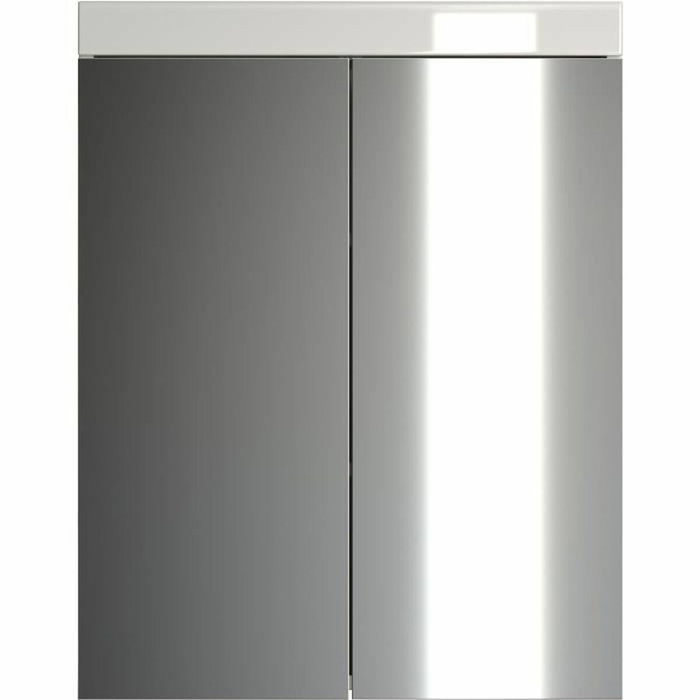 Trendteam Mueble de baño AMANDA con 2 puertas y espejo - Blanco