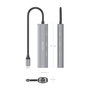 AISENS Dock USB-C a Ethernet Gigabit + Hub 3xUSB-C, Gris, 15cm