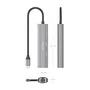 Aisens Dock USB-C a Ethernet Gigabit + Hub 3xUSB-C, Gris