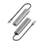 Aisens Dock USB-C a Ethernet Gigabit + Hub 3xUSB-C, Gris