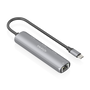 AISENS RTL8153B Dock USB-C a Ethernet Gigabit y Hub 3xUSB-C Gris 15cm