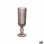 Copa de champán Vivalto Gris Rosa Vidrio 160 ml Rayas (6 Unidades)