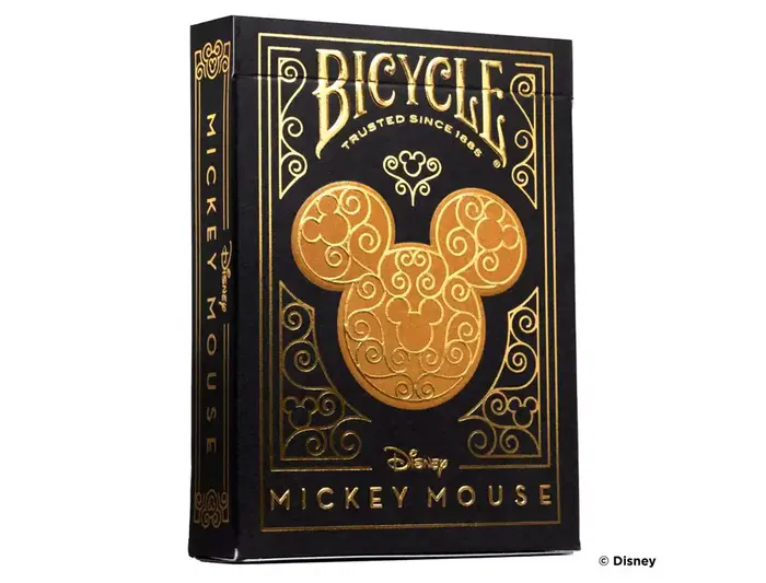 Fournier Baraja de Cartas Bicycle Disney Black and Gold Mickey, Lujo y Estilo con Estampado Dorado