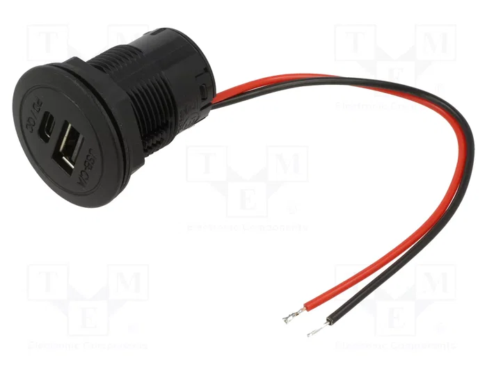 PRO CAR Alimentador USB con salidas USB-A y USB-C, negro PRO CAR Alimentador USB con salidas USB-A y USB-C, negro