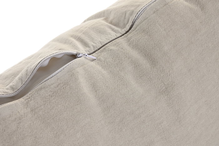 DKD Home Decor Cojín de Lino 60x60 Beige Lavado a la Piedra