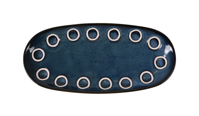 La Mediterranea Bandeja Oval 25 x 12 cm Azul "Almudena" Md (24 Unidades)