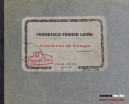 Cuaderno de campo, Francisco Ferrer Lerín - CONTRABANDO