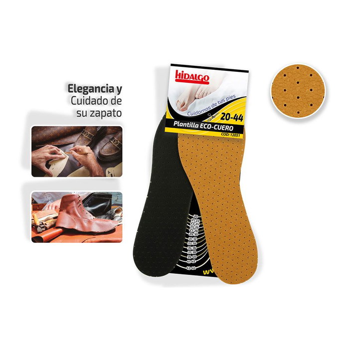 Hidalgo Plantilla Eco-cuero Multitalla Recortable para Calzado Talla 20-44 Elegancia y Cuidado del Zapato