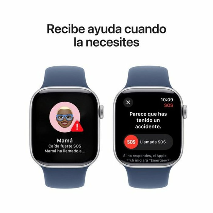 Apple Watch Series 10 GPS + Cellular 42mm Aluminio Plateado con Correa Deportiva Azul Denim