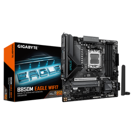Gigabyte B850M EAGLE WIFI7 Placa Base AMD Socket AM5 - Compatible con Ryzen 7000/8000/9000, DDR5 hasta 8200 MHz, PCIe 5.0 M.2, Wi-Fi 7, 2.5GbE LAN, Micro ATX (Ref: 9MB85ML7-00-G10)