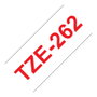 Brother Cinta Laminada TZe-262 36mm Rojo sobre Blanco