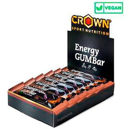 CROWN SPORT NUTRITION Energy Gum Bar Cola + Cafeina 12 X 30 G Barritas Veganas para Rendimiento Deportivo