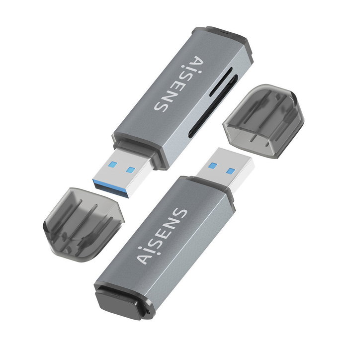 AISENS Lector de tarjetas externo ASCR-2A09-GR Gris USB 3.2 Gen 1 AISENS Lector de tarjetas externo ASCR-2A09-GR Gris USB 3.2 Gen 1
