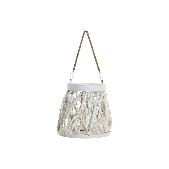 Portavelas Home ESPRIT Blanco Madera Cristal 35 x 35 x 32 cm (2 Unidades) Portavelas Home ESPRIT Blanco Madera Cristal 35 x 35 x 32 cm (2 Unidades)