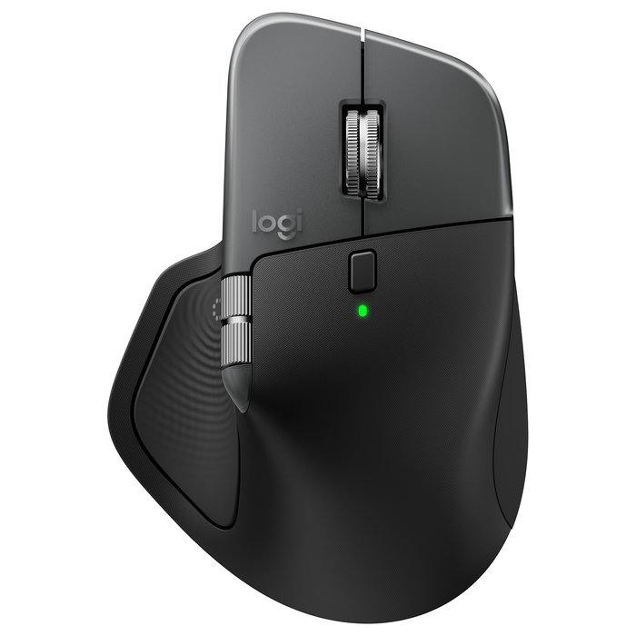 Logitech MX Master 4S para Mac, Ratón Ergonómico Inalámbrico Bluetooth, Desplazamiento Ultrarrápido, 8000 DPI, Carga USB-C, Space Black
