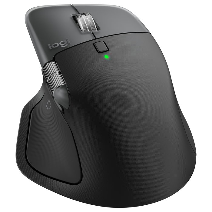 Logitech MX Master 4S para Mac, Ratón Ergonómico Inalámbrico Bluetooth, Desplazamiento Ultrarrápido, 8000 DPI, Carga USB-C, Space Black